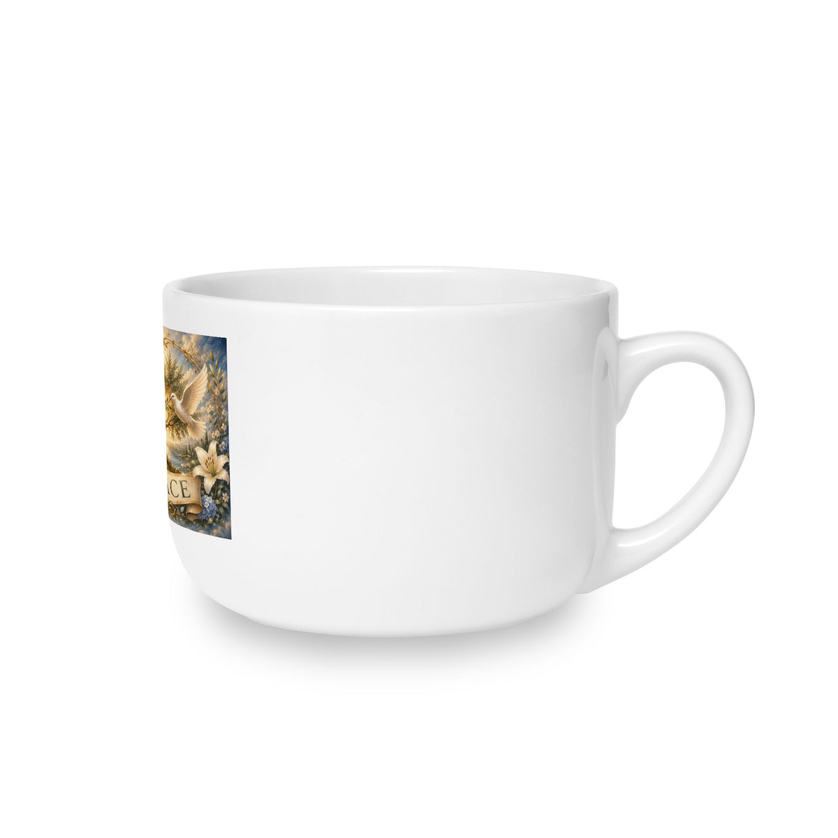 White Ceramic Latte Mug, 25oz