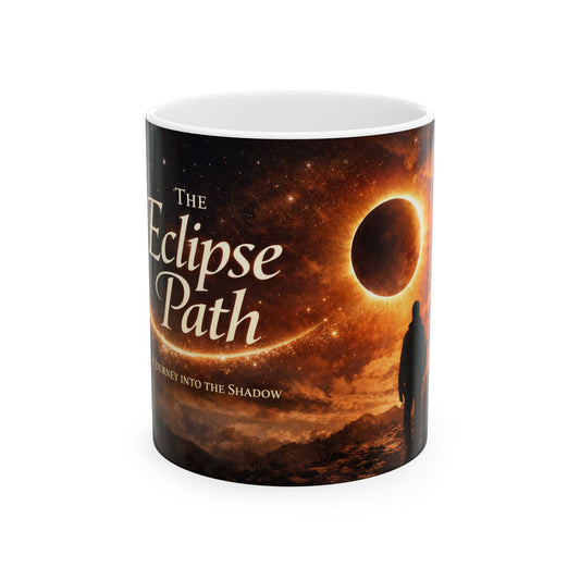 Eclipse Path Ceramic Mug — Solar Eclipse Coffee Cup with Cosmic Nightscape (11oz, 15oz)