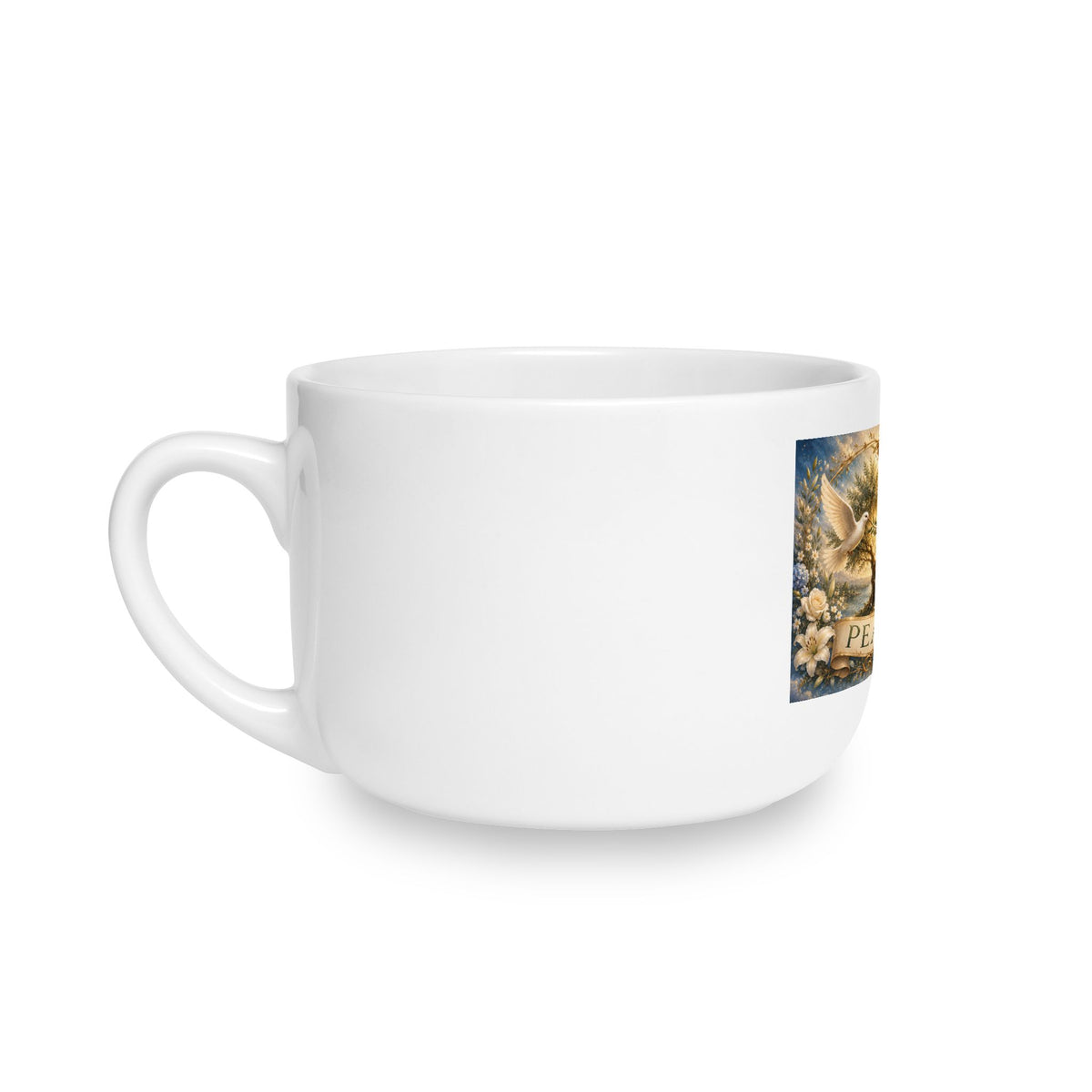 White Ceramic Latte Mug, 25oz