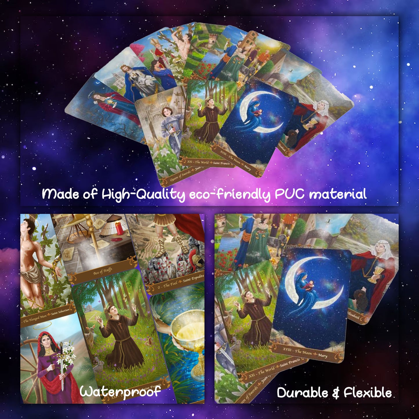 Mystical Tarot of the Saints Tarot Deck, Saints inspired tarot cards, Divination tool inspired by mystics and christian saints, Oracle cards