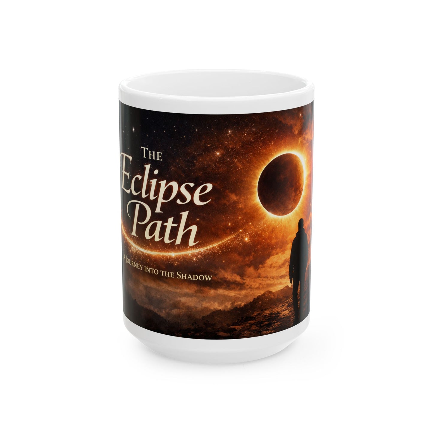 Eclipse Path Ceramic Mug — Solar Eclipse Coffee Cup with Cosmic Nightscape (11oz, 15oz)