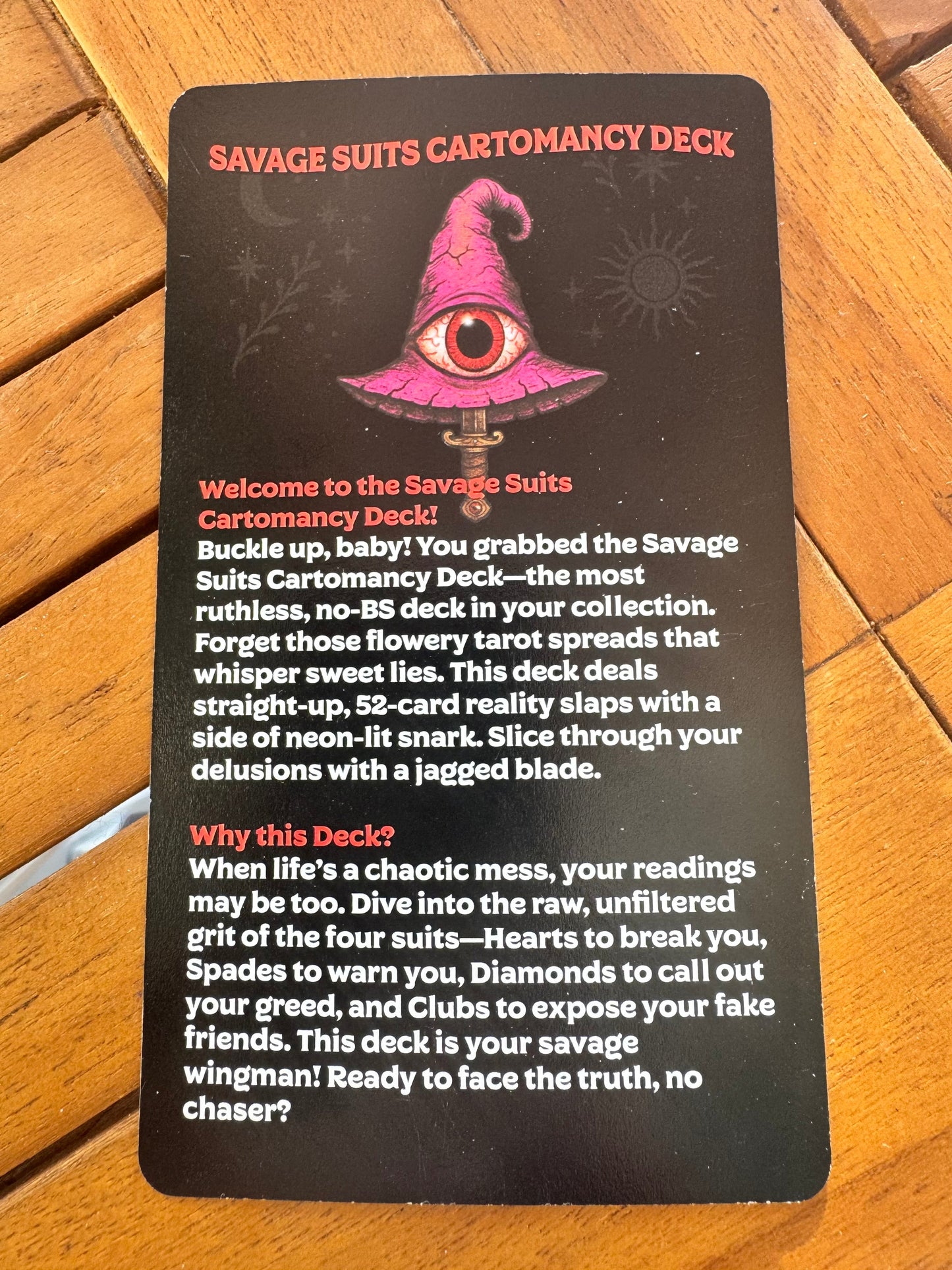 Savage Suits Cartomancy Deck Cards for Truth Seekers